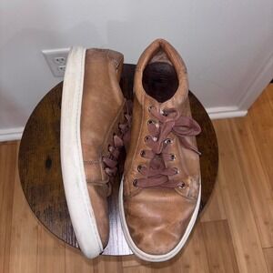 Peter Millar Leather Sneakers Brown Size 12 Casual Shoes2